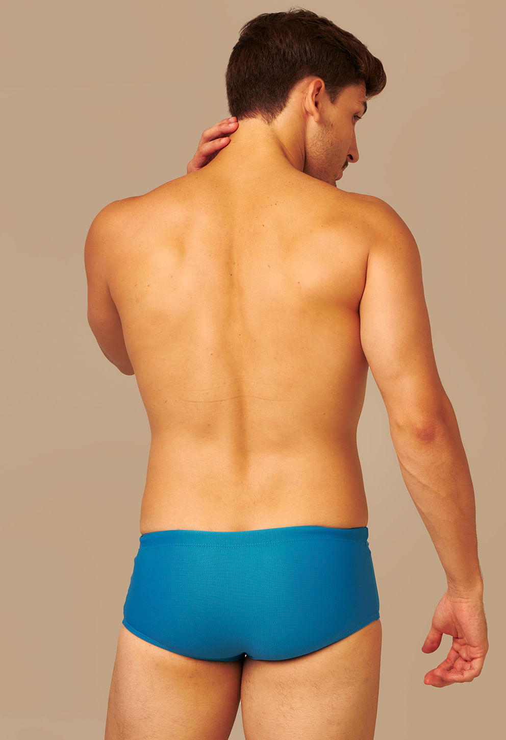 Sunga Short Adulto Shape Amazonita traseira azul vibrante
