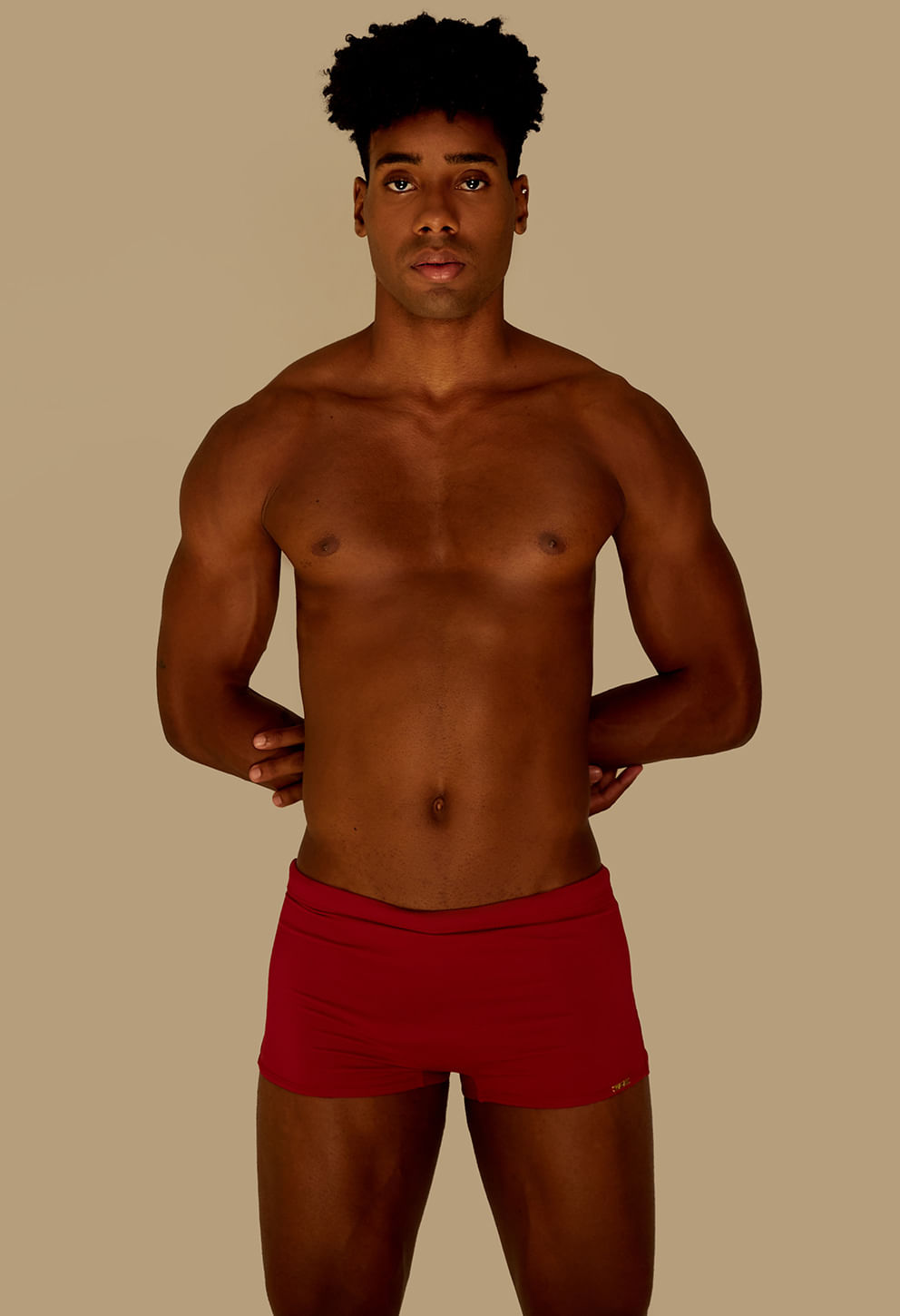 Sunga short adulto vermelha - vista frontal