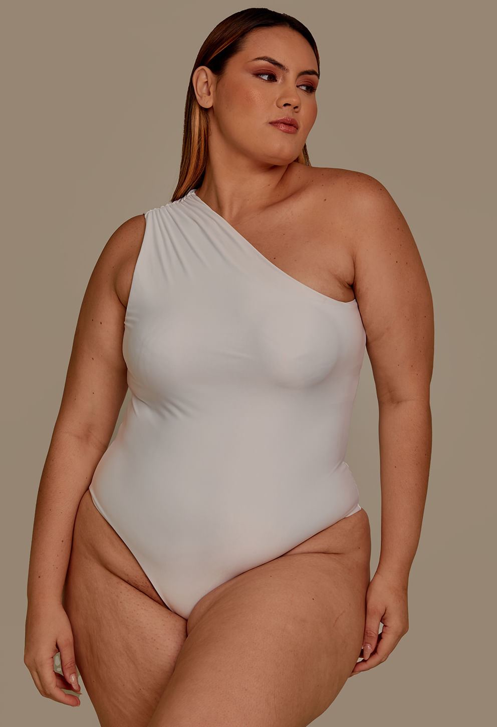Body Ombré Classic Branco - vista frontal, ombro único